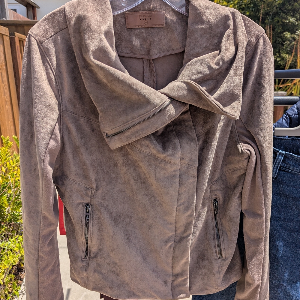 Blank NYC Tan Suede Moto Jacket